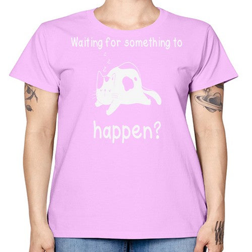 Waiting For Something Sleeping Cat 285# - anime -  Missy T-Shirt