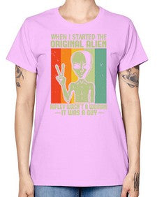 When I started the original alien 45# - ufo -  Missy T-Shirt