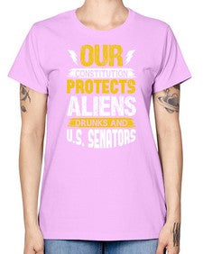 Your constituion protects aliens and drunks 49# - ufo -  Missy T-Shirt
