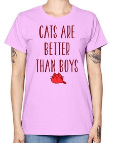 cats are better than boys - cats -  Missy T-Shirt