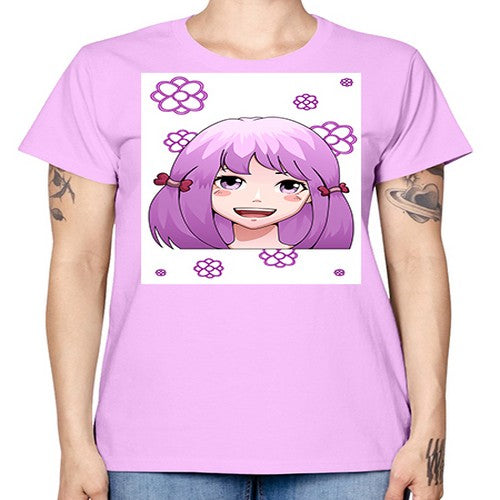 cute ponytails purple hair girl 63# - anime -  Missy T-Shirt