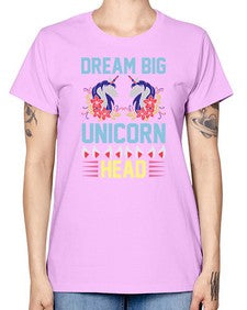 dream big unicorn head 99# - unicorn -  Missy T-Shirt