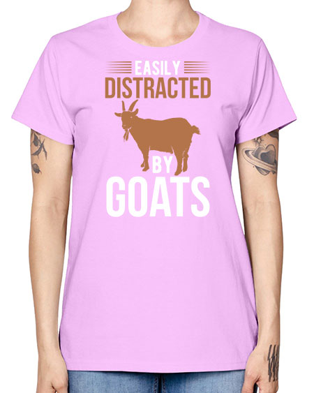 easily distracted by goats Style 5# - goat -  Missy T-Shirt