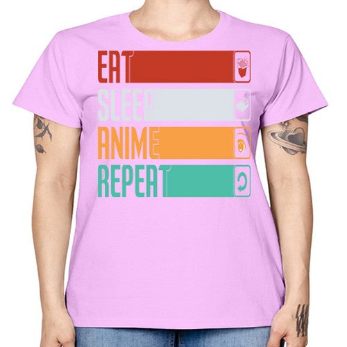 eat sleep anime repeat225# - anime -  Missy T-Shirt