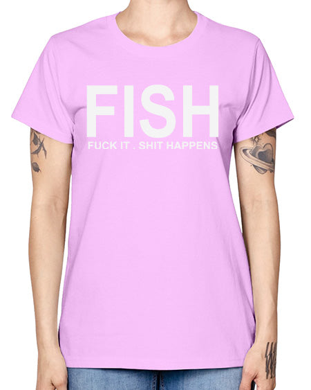 fish sarcastic t shirt 54# - shark-fish -  Missy T-Shirt