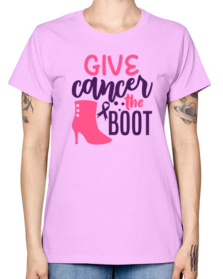 give cancer the boot Style 1# - breast cancer -  Missy T-Shirt