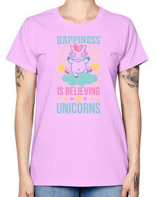 happiness is believing in unicorns 163# - unicorn -  Missy T-Shirt