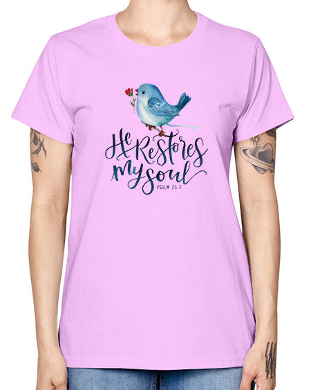 he restores my soul 39# - birds -  Missy T-Shirt
