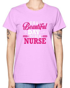 it is a beautiful day to be a nurse 998# - nurse -  Missy T-Shirt