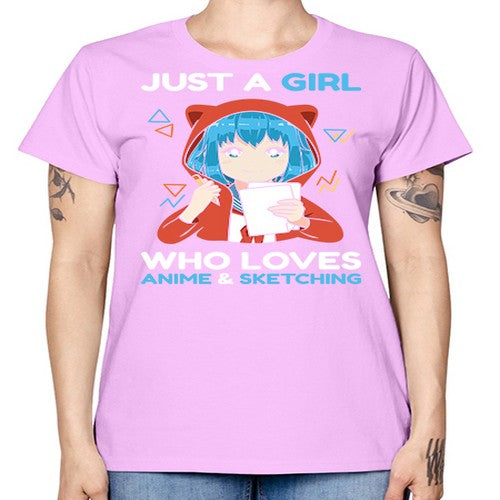 just a girl who loves anime and sketching259# - anime -  Missy T-Shirt