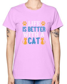 life is better with cat Style 64# - cats -  Missy T-Shirt