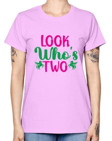 look whos two 268# - unicorn -  Missy T-Shirt