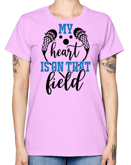 my heart is on that field 13# - lacrosse -  Missy T-Shirt