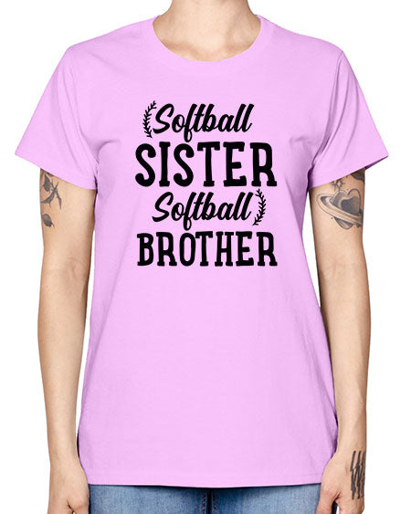 softball sister softball brother 2273# - softball -  Missy T-Shirt