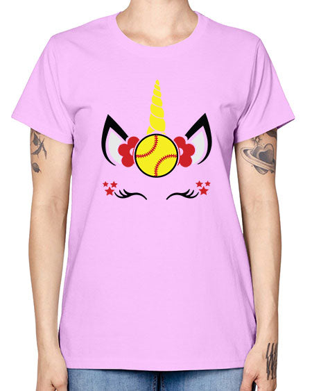 softball unicorn 398# - softball -  Missy T-Shirt