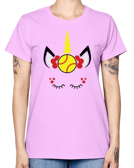 softball unicorn 400# - softball -  Missy T-Shirt