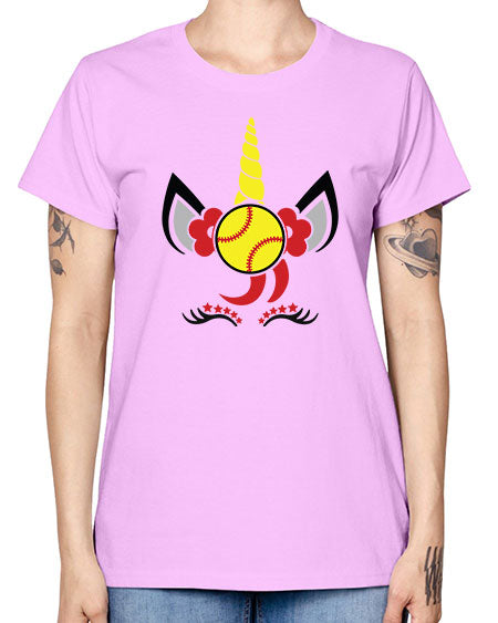 softball unicorn 401# - softball -  Missy T-Shirt