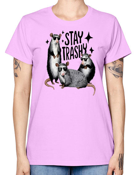stay trashy 61# - raccoon -  Missy T-Shirt