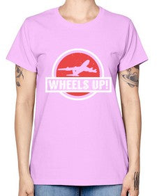 wheels up  50# - airplane -  Missy T-Shirt