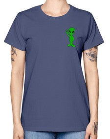Alien in Pocket Side 3# - ufo -  Missy T-Shirt