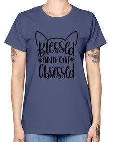 Blessed And Cat Obsessed Style 79# - cats -  Missy T-Shirt