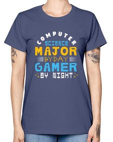 Computer science major by day gamer by night 6# - computer -  Missy T-Shirt