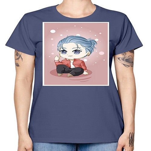 Cute little boy silver hair 78# - anime -  Missy T-Shirt