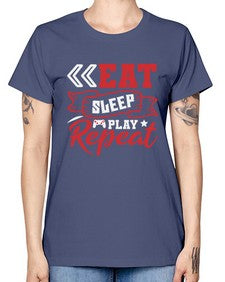Eat Sleep Play repeat 8# - video games -  Missy T-Shirt