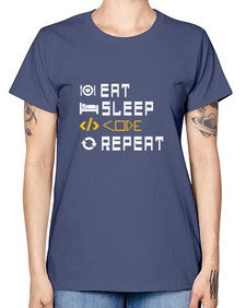 Eat sleep code repeat 49# - computer -  Missy T-Shirt