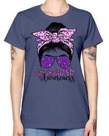 Girl Warrior Alzheimer Awareness 153# - alzheimers -  Missy T-Shirt