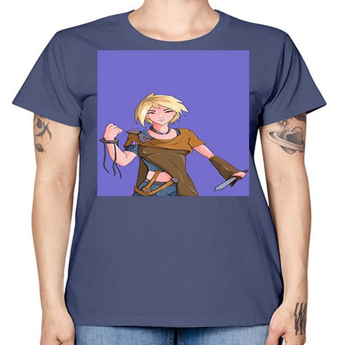 Girl hold knife 12# - anime -  Missy T-Shirt