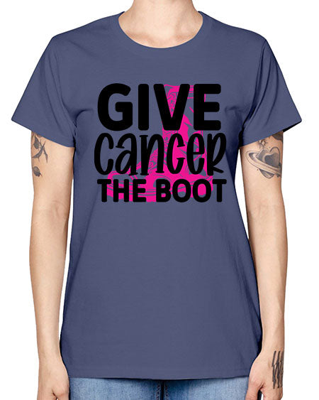 Give Cancer the Boot 25# - breast cancer -  Missy T-Shirt