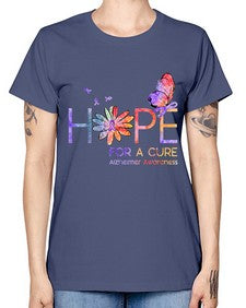 Hope For A Cure Alzheimer Awareness Flower 162# - alzheimers -  Missy T-Shirt