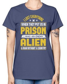 I was an enemy alien 24# - ufo -  Missy T-Shirt