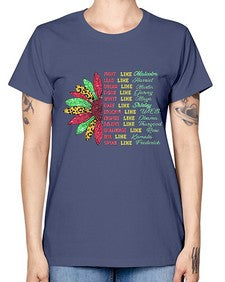 Juneteenth Sunflower Design 17# - black juneteenth -  Missy T-Shirt