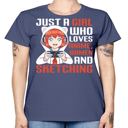 Just a girl who loves anime ramen and sketching260# - anime -  Missy T-Shirt