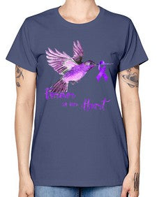 No One Figh Alone Ribbon Alzheimer 201# - alzheimers -  Missy T-Shirt