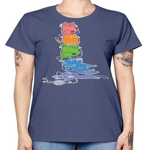 Pride Kawaii Cats Pile Cute Anime 277# - anime -  Missy T-Shirt