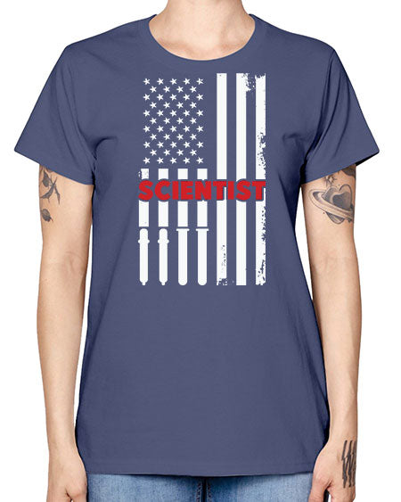 ScientistUSAFlagScientistSkinite Scientist Skinite 38# - general science -  Missy T-Shirt