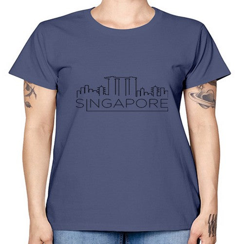 Singapore Minimal Skyline 1843# - cities -  Missy T-Shirt