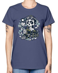 Skull Train 1067# - skull and bones -  Missy T-Shirt