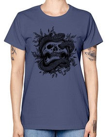 Snake Skull 1095# - skull and bones -  Missy T-Shirt