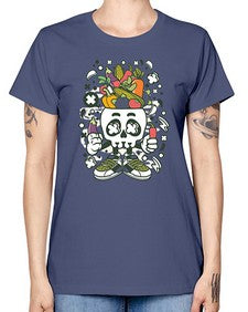 Vegetable Skull Head 1195# - skull and bones -  Missy T-Shirt