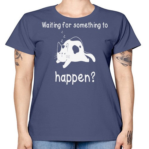 Waiting For Something Sleeping Cat 285# - anime -  Missy T-Shirt