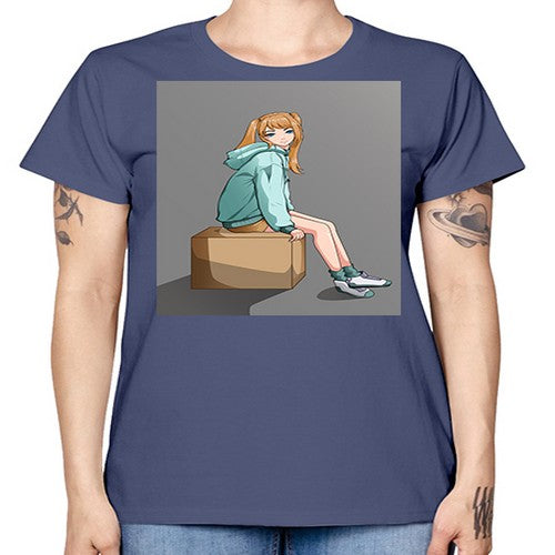 cute casual girl using jacket 49# - anime -  Missy T-Shirt