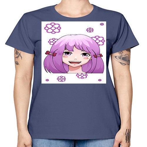 cute ponytails purple hair girl 63# - anime -  Missy T-Shirt