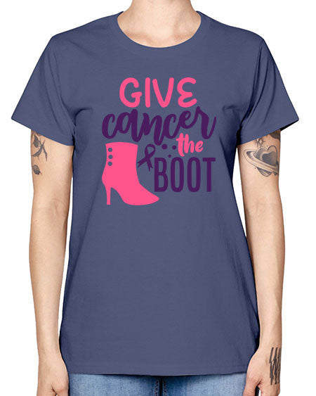 give cancer the boot Style 11# - breast cancer -  Missy T-Shirt