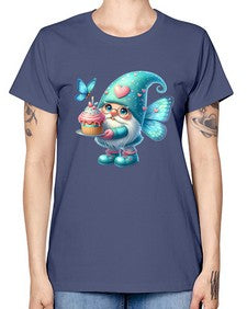 gnome with butterfly 20# - gnome -  Missy T-Shirt