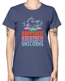 happiness is believing in unicorns 152# - unicorn -  Missy T-Shirt