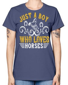 just a boy who loves horses Style 32# - horse -  Missy T-Shirt